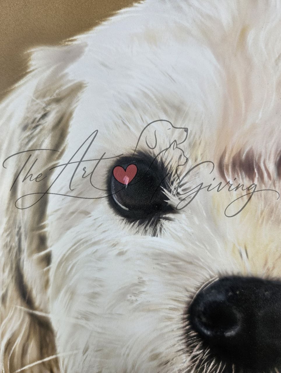 Airbrushed Painting of Billy the 14 month old Cavachon Pikapoo's eyes