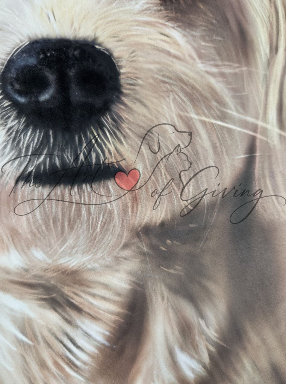 Airbrushed Painting of Billy the 14 month old Cavachon Pikapoo's mouth