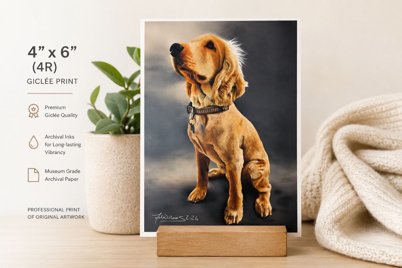 Chester The Cocker Spaniel 4 inch x 6 inch (4R) Giclee Print