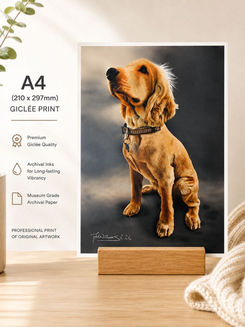 Chester The Cocker Spaniel 10 inch x 8 inch (A4) Giclee Print