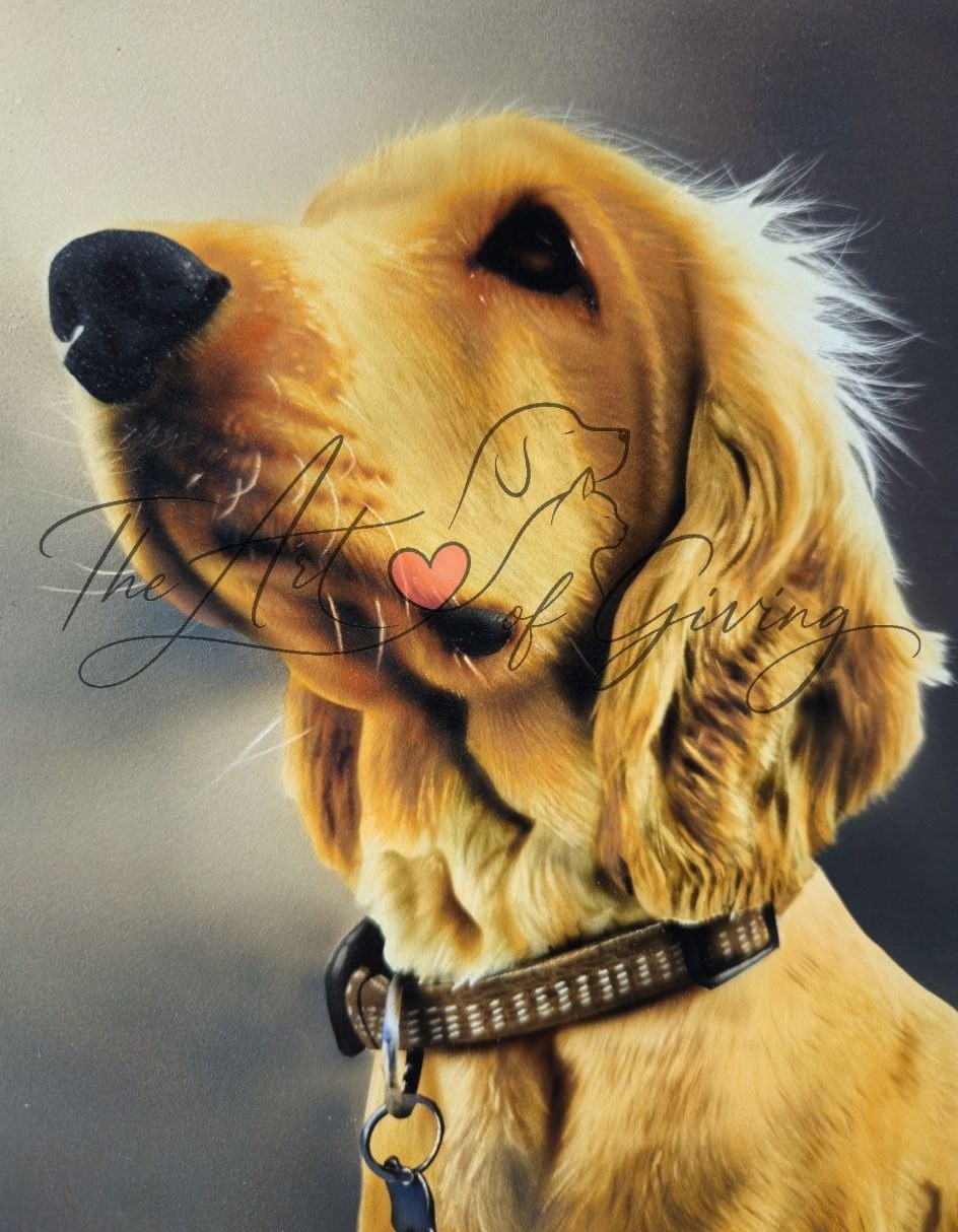 Airbrushed Painting of Chester the Cocker Spaniel's face
