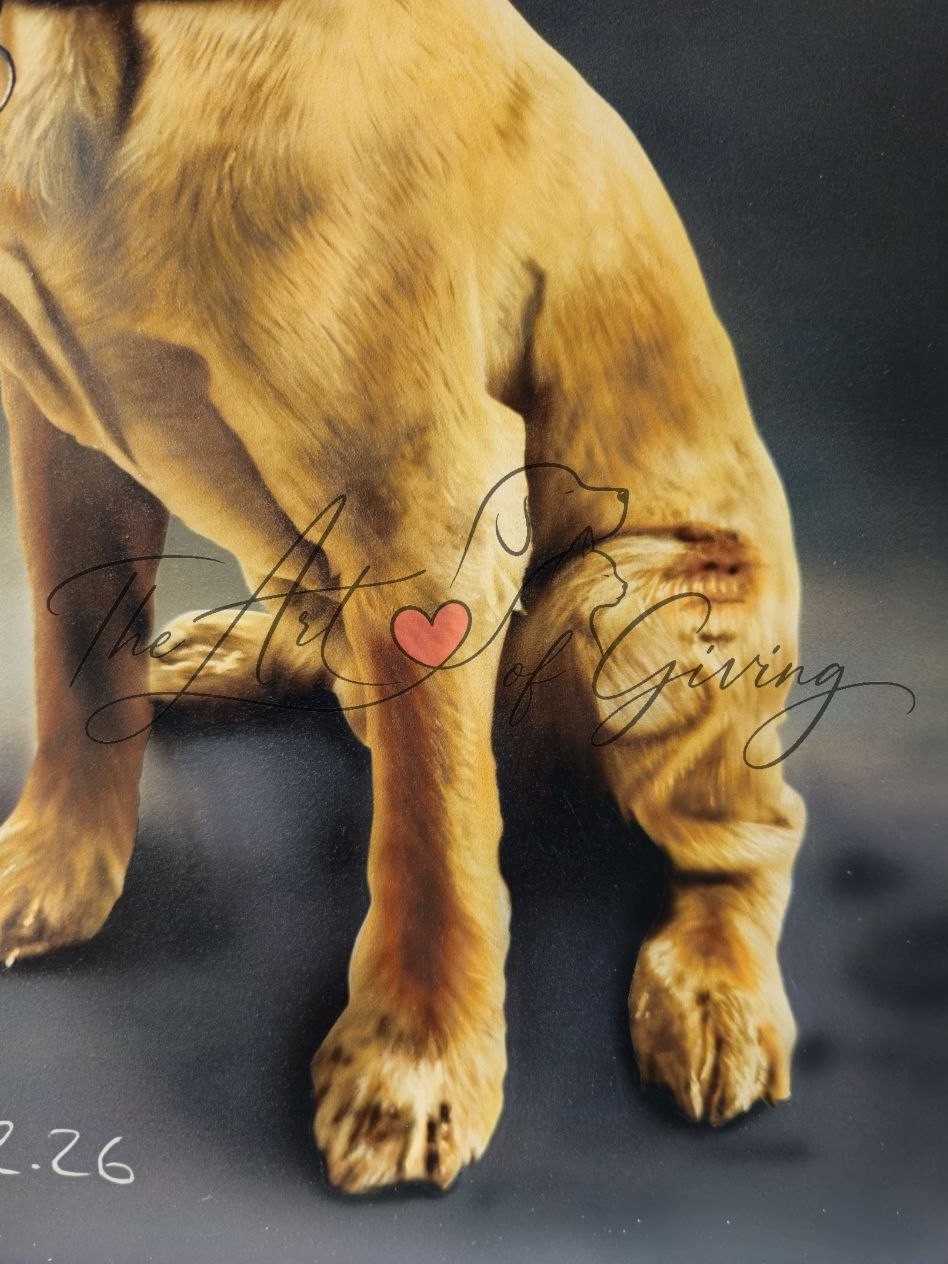 Airbrushed Painting of Chester the Cocker Spaniel's paws